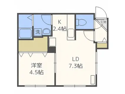 SAKURAコンフォートM(1LDK/2階)の間取り写真