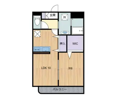 レユスイート(1LDK/2階)の間取り写真