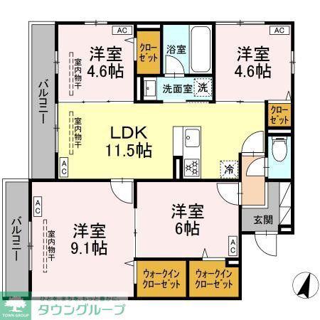 レジデンス湘南II(4LDK/2階)の間取り写真