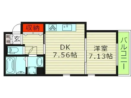 プルミエール蒲生(1DK/2階)の間取り写真