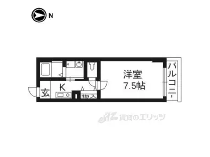 カームネス祇園南(1K/3階)の間取り写真