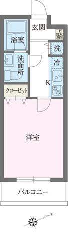 PRIMARYM(1K/2階)の間取り写真