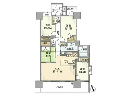 プレミアシティ桜山(4LDK/8階)の間取り写真