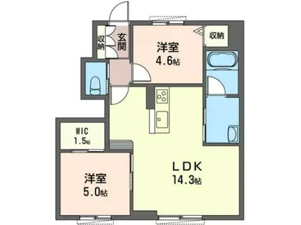 トミーガーデンF(2LDK/1階)の間取り写真