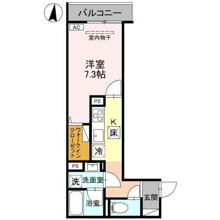 メゾン ド グレイス(1K/1階)の間取り写真
