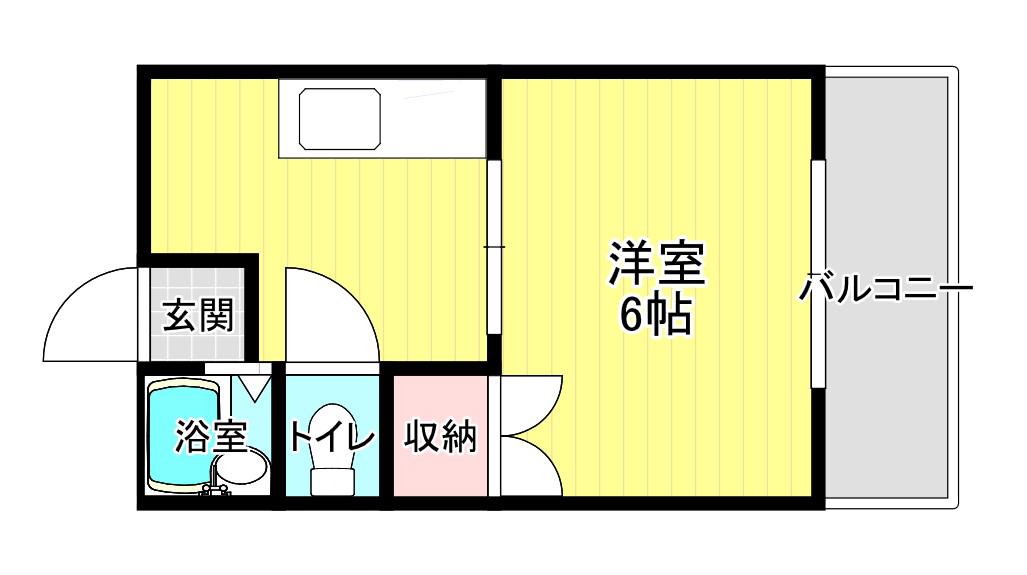 岡本ビル(1DK/3階)の間取り写真