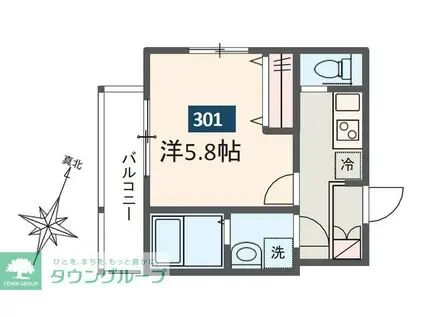 MELDIA大宮桜木町(1K/3階)の間取り写真