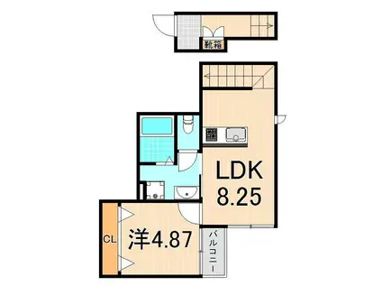 MAISON DE I ANGE(1LDK/2階)の間取り写真