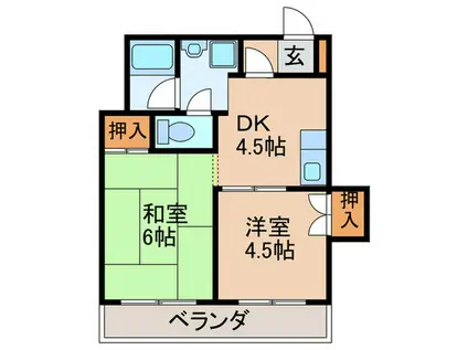 サンコート(2DK/3階)の間取り写真