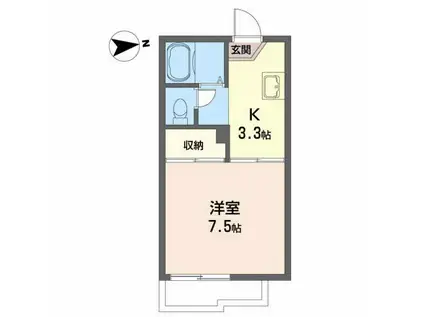 ＪＲ仙山線 東北福祉大前駅 徒歩19分 2階建 築37年(1K/2階)の間取り写真