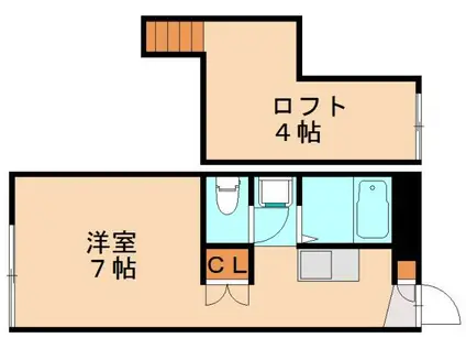 レオパレス花見(1K/1階)の間取り写真