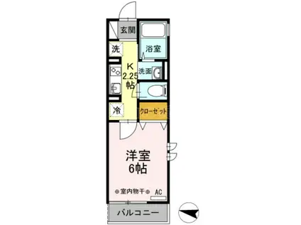 ロイヤルアーク(1K/2階)の間取り写真