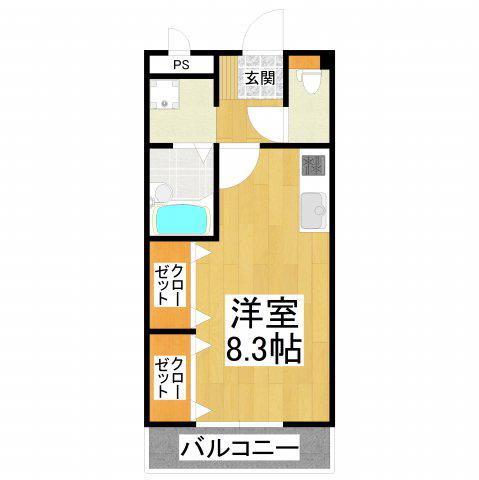 BELL MAISON・ゆう(ワンルーム/1階)の間取り写真