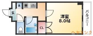 セントラルヴィレッジ(1K/4階)の間取り写真