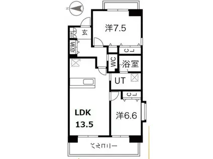アクティ目黒駅前2棟(2LDK/8階)の間取り写真