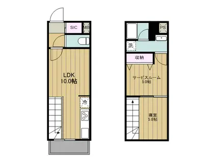 PRIER SANNO(2LDK/2階)の間取り写真