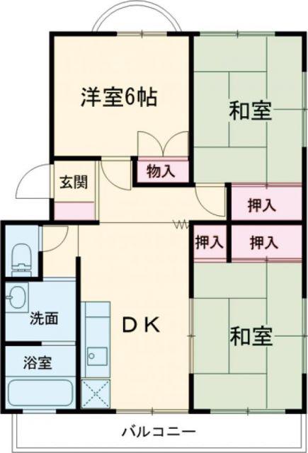 阿瀬波コーポ(3DK/1階)の間取り写真