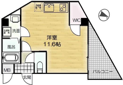ELEGANTE宝塚(ワンルーム/4階)の間取り写真