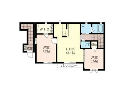 キャロッツE(2LDK/2階)の間取り写真