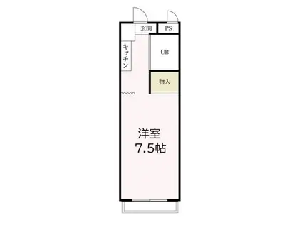 メゾンド本厚木(ワンルーム/4階)の間取り写真