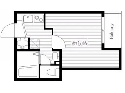 ロザリア品川(1K/3階)の間取り写真