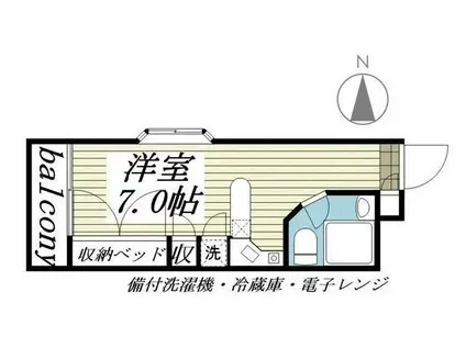 ラ・パルフェド・コントゥール(ワンルーム/1階)の間取り写真