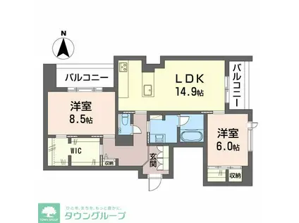 カーサ コーシェリ(2LDK/3階)の間取り写真