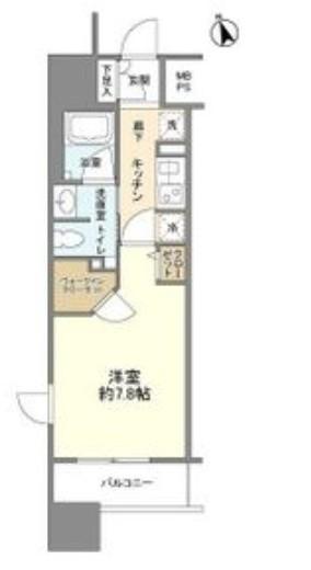 フレールコート東別院(1K/15階)の間取り写真