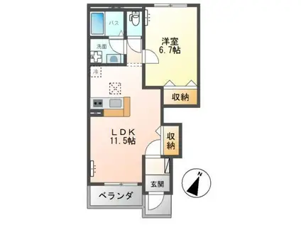 ハッピープラザ(1LDK/1階)の間取り写真