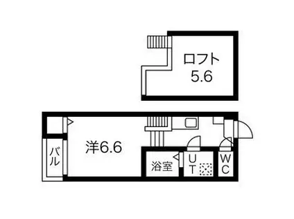 GLOBE AMARANTH 庄内通(1K/1階)の間取り写真