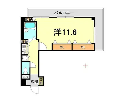 ブルームライフ兵庫(1K/5階)の間取り写真