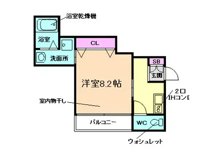 へーベルメゾン井口堂(1K/3階)の間取り写真
