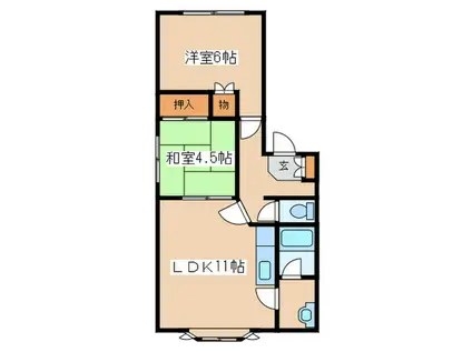 ファーストコート宮の沢(2LDK/2階)の間取り写真