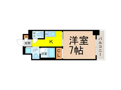 レジデンス東別院スクエアII(1K/12階)の間取り写真