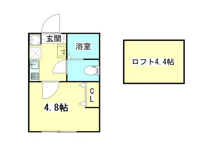 メイプルハウス横濱(1K/1階)の間取り写真