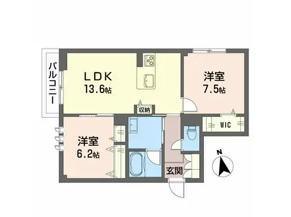 シャーメゾンMII(2LDK/2階)の間取り写真