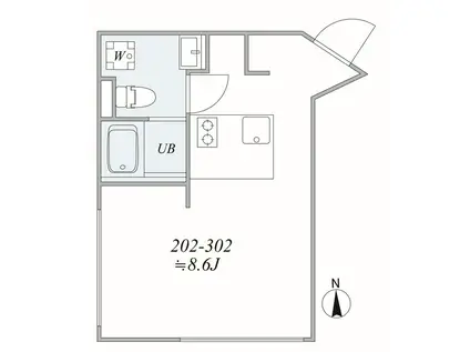 TRIAS292(1DK/3階)の間取り写真