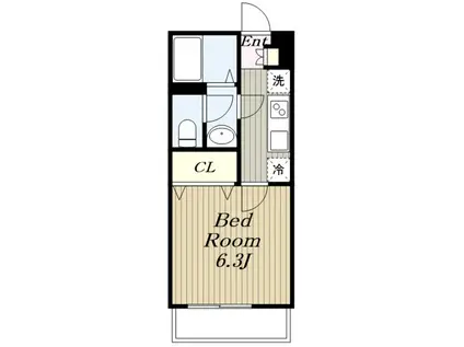 リブリクリスタ中野島(1K/2階)の間取り写真
