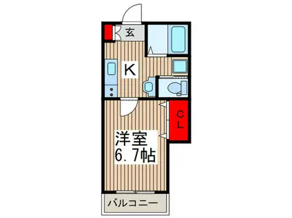 PETIT ROUGE(1K/2階)の間取り写真