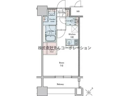 エンクレストベイサイド通(1K/6階)の間取り写真