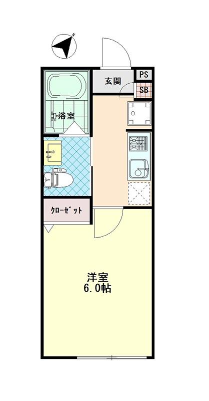 クエスト稲毛(1K/1階)の間取り写真