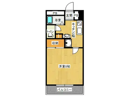 しおんビル(1K/2階)の間取り写真