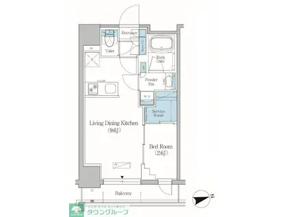 アーバネックス北上野(1SLDK/10階)の間取り写真
