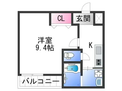 フジパレス和歌山黒田II番館(1K/3階)の間取り写真