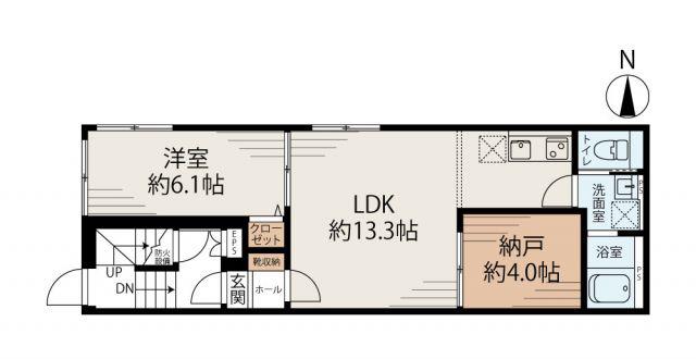 ハウス亀戸(2LDK/4階)の間取り写真