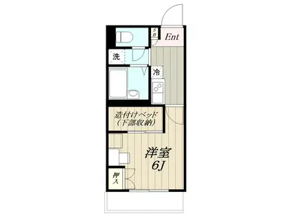 レオパレスシェル都III(1K/2階)の間取り写真