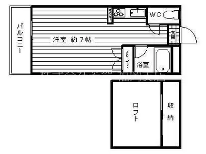 リバティ板付(1K/2階)の間取り写真