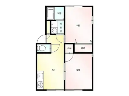 サンライフステラ(2DK/1階)の間取り写真