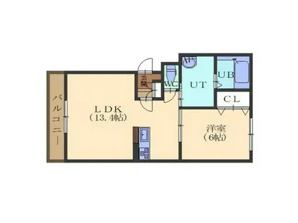 グランディスリーオII(1LDK/1階)の間取り写真