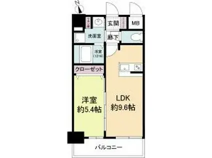 ディームス江坂(1LDK/7階)の間取り写真